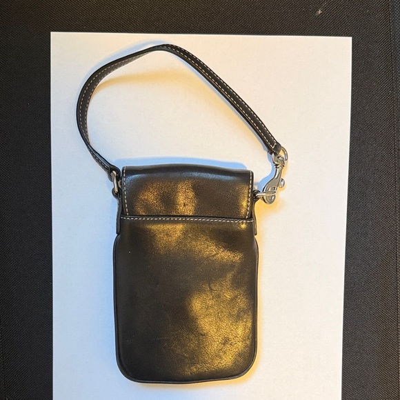 Coach Black Leather Wristlet Mini Pouch - Picture 3 of 8